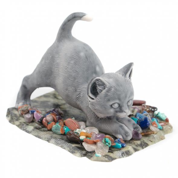 Сувенир &amp;quot;Котенок играет&amp;quot; из мрамолита 117035