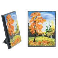Настольное панно из камня &amp;quot;Осень&amp;quot; 7,5х10 см 117435