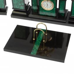 Настольный набор &amp;quot;Георгий Победоносец&amp;quot; из малахита