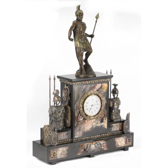 Интерьерные часы из яшмы с бронзой &amp;quot;Спартанец&amp;quot; 175370