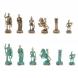 Шахматы &amp;quot;Римские воины&amp;quot; фигуры бронза / патина 28х28 см из змеевика 128209
