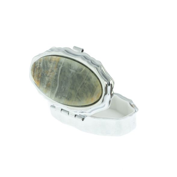 Таблетница эллипс на 2 отделения камень шайтанский переливт 6х3,5х2 см 128524