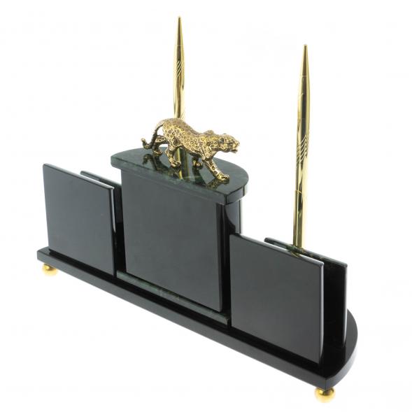 Настольный прибор &amp;quot;Гепард&amp;quot; камень нефрит 128593