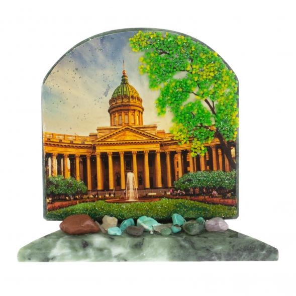 Сувенир арка &amp;quot;Казанский собор&amp;quot; из змеевика 13х6,5х10 см 129476