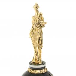 Настольный набор с визитницей "Фемида" змеевик