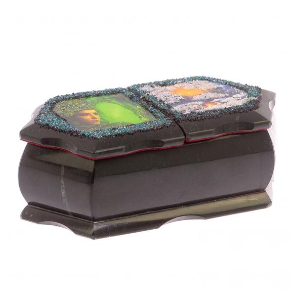 Шкатулка из змеевика &amp;quot;Хозяйка медной горы зимний пейзаж&amp;quot; 20х10х7,5 см 125518