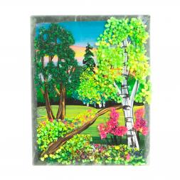 Настольное панно из камня "Лето" 7,5х10 см