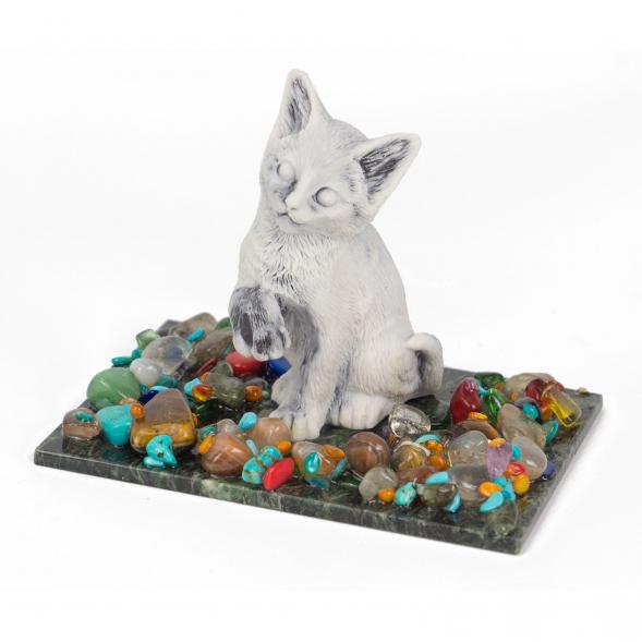 Сувенир &amp;quot;Котенок играет&amp;quot; из мрамолита 117038