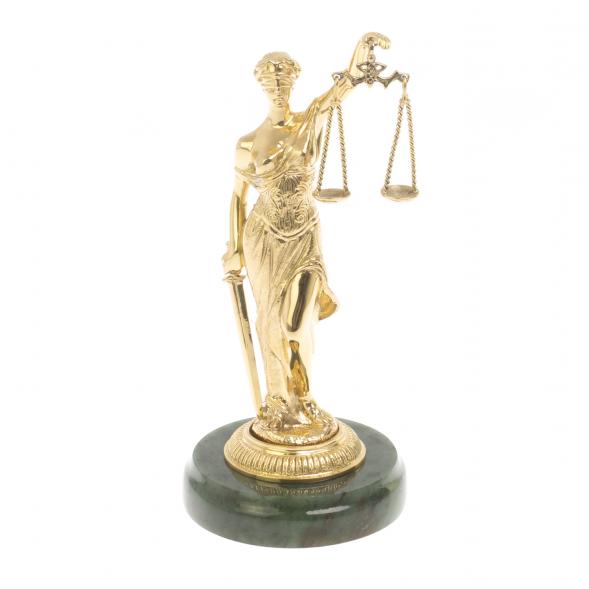 Бронзовая статуэтка &amp;quot;Фемида&amp;quot; на подставке из нефрита 127109