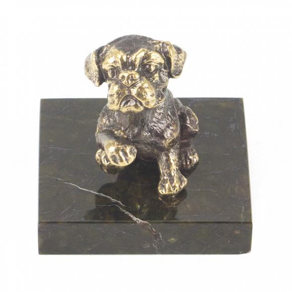 Статуэтка &amp;quot;Собачка средняя №4&amp;quot;из бронзы и змеевика 118754