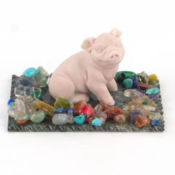 Сувенир "Поросенок сидит" из мрамолита