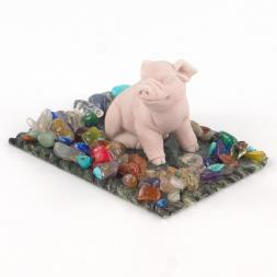 Сувенир "Поросенок сидит" из мрамолита