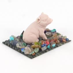 Сувенир "Поросенок сидит" из мрамолита