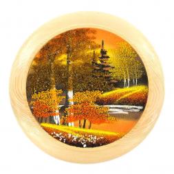 Тарелка декоративная "Осень золотая" 20 см каменная крошка