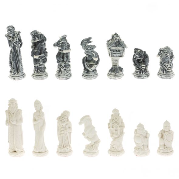 Шахматы &amp;quot;Русские сказки&amp;quot; доска 40х40 см мрамор / шабровский змеевик 129349