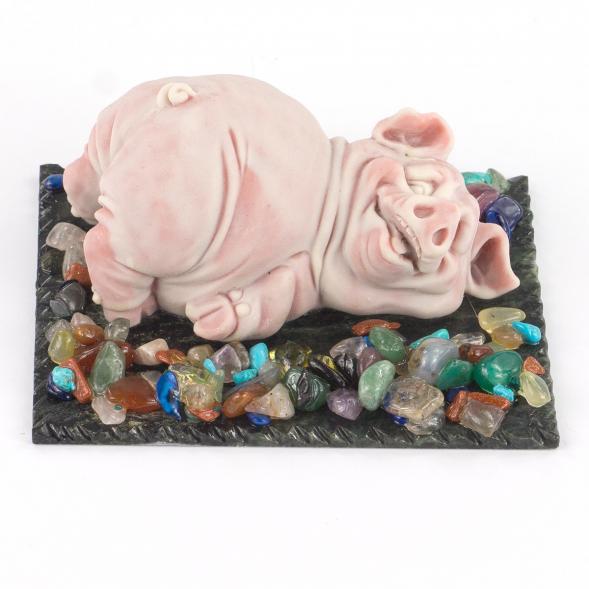Сувенир из мрамолита &amp;quot;Свин лежит&amp;quot; 119343