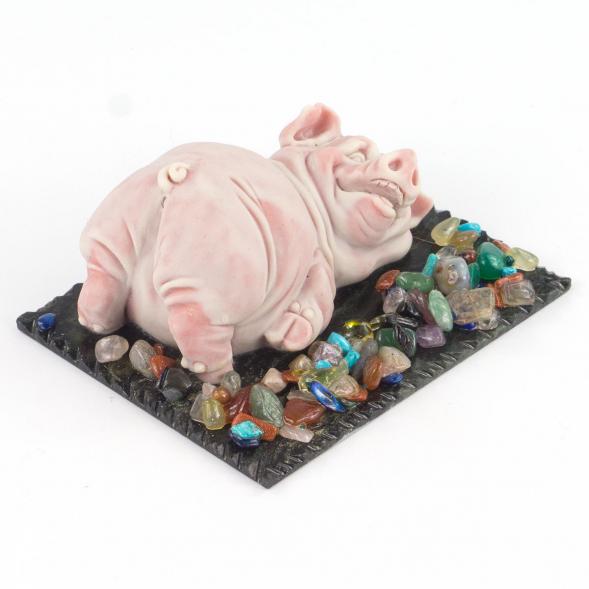 Сувенир из мрамолита &amp;quot;Свин лежит&amp;quot; 119343