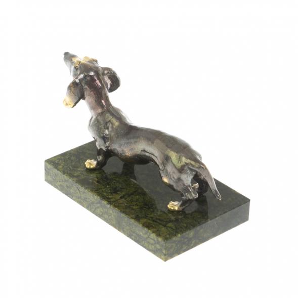 Статуэтка из бронзы &amp;quot;Такса&amp;quot; на змеевике 128895