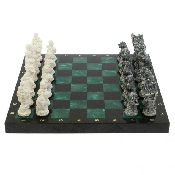 Шахматы &amp;quot;Русские сказки&amp;quot; доска 40х40 см шабровский змеевик 129350