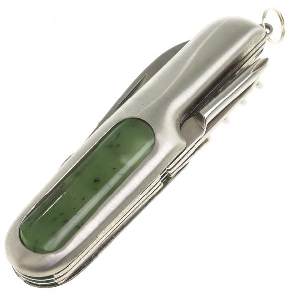 Нож мультитул складной 7 в 1 с камнем нефрит 124060
