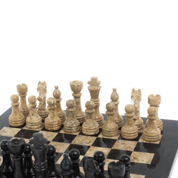 Каменные шахматы &amp;quot;Дебют&amp;quot; доска 30х30 см ракушечник 128051