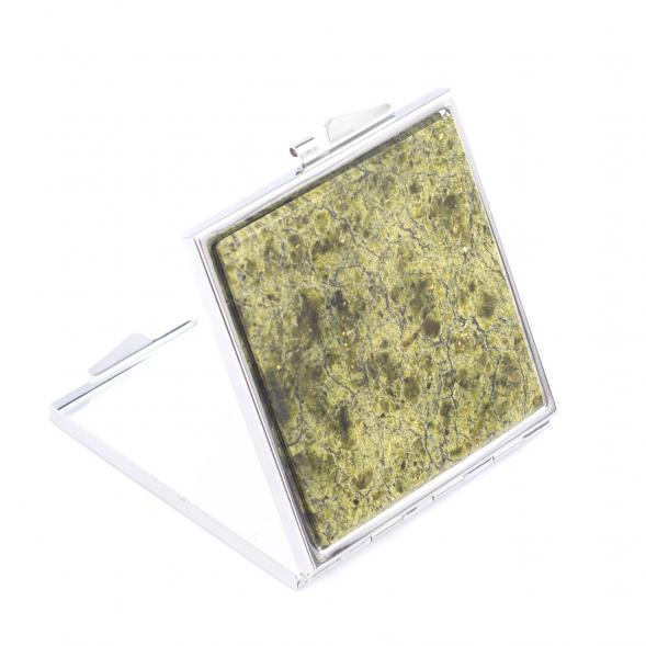 Зеркальце квадратное из змеевика цвет серебро 121293