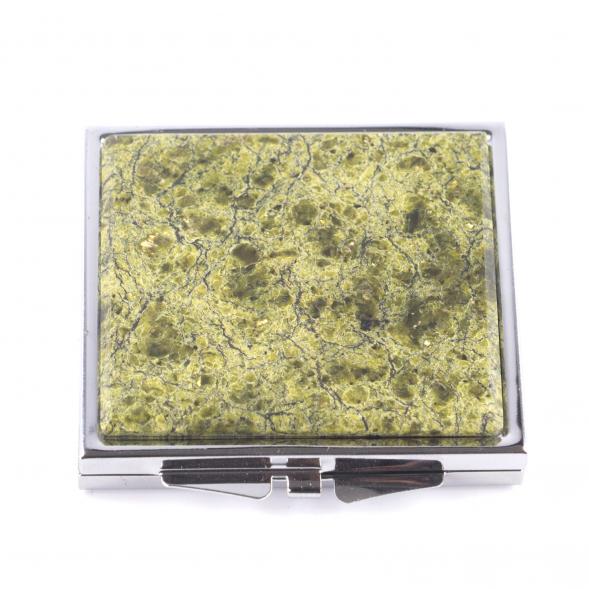 Зеркальце квадратное из змеевика цвет серебро 121293