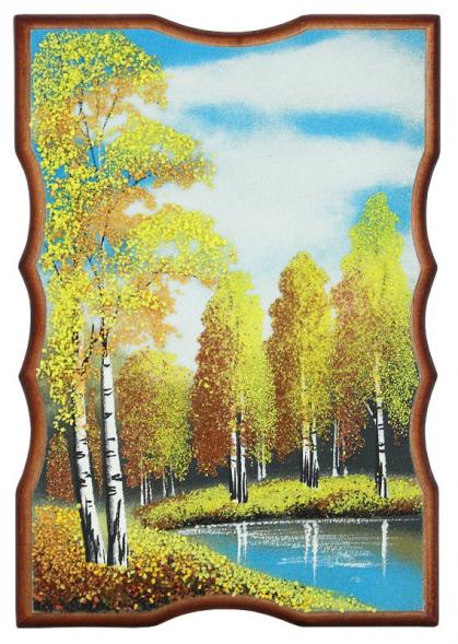 Панно прямоугольное &amp;quot;Осенний пейзаж&amp;quot; 22х15 см каменная крошка 111060