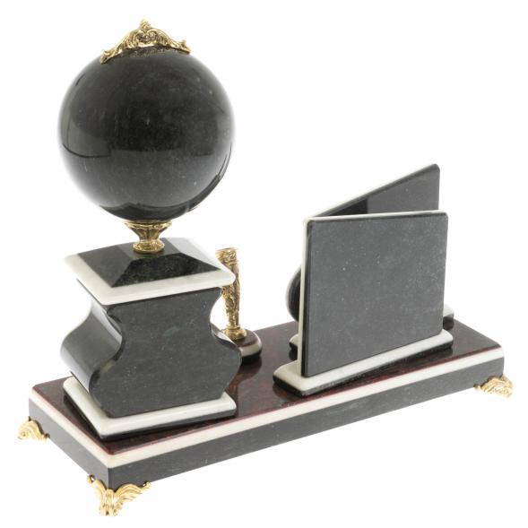 Набор с визитницей змеевик красный 116970