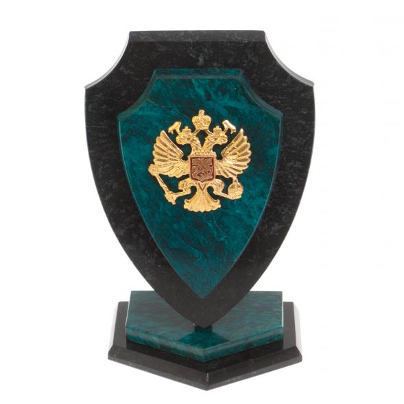 Сувенир &amp;quot;Щит с гербом России&amp;quot; камень змеевик 11х7х16 см 126801