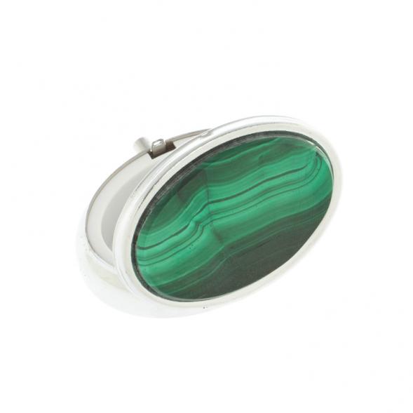 Таблетница овальная на 2 отделения камень малахит 5,5х4,5х2 см 128132