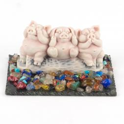 Сувенир "Три поросенка" из мрамолита