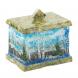 Шкатулка змеевик рисунок Зима 9х6,5х7,5 см 119898