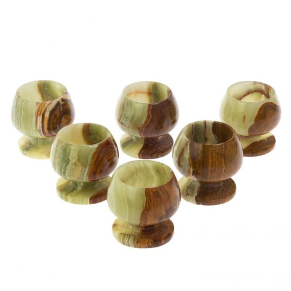 Набор больших рюмок 6 шт из оникса 6х6х6 см в коробке (2,5х2,5) 128822