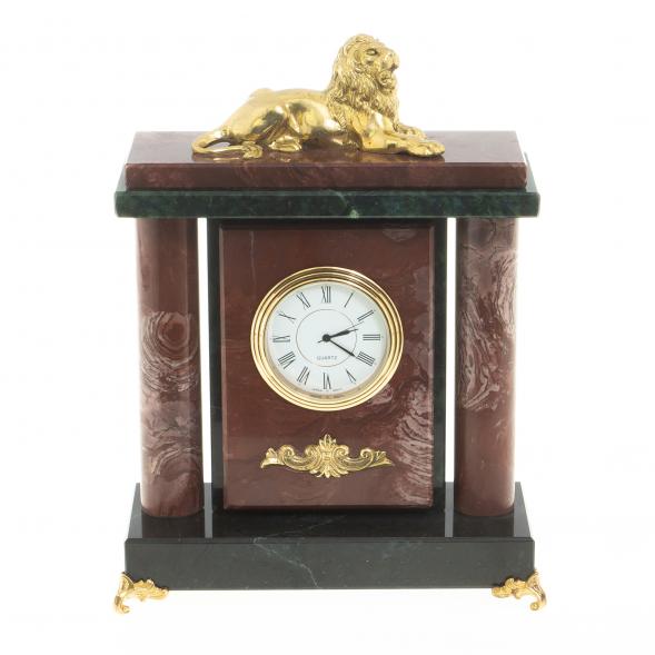 Настольные часы &amp;quot;Лев&amp;quot; камень лемезит 122525