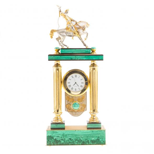 Часы из малахита &amp;quot;Салават Юлаев&amp;quot; Златоуст 124156