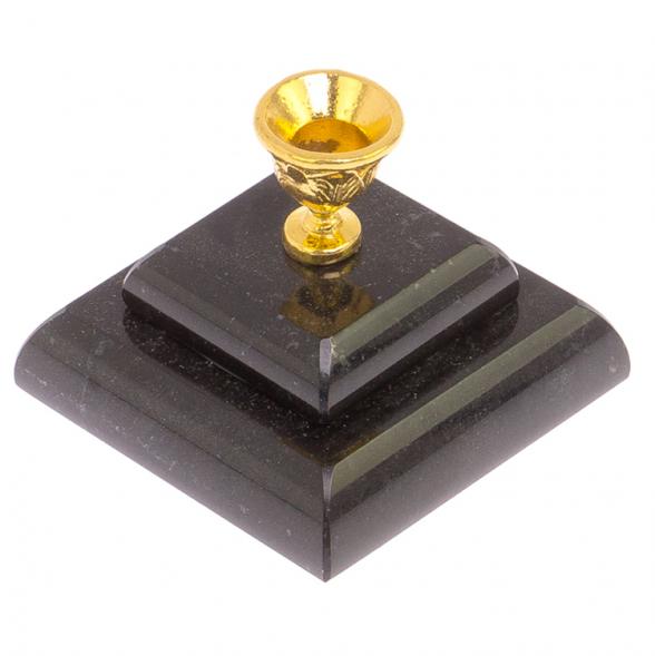 Подсвечник церковный двойной из черного змеевика (d10) 126114