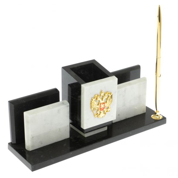 Мини-набор &amp;quot;Менеджер&amp;quot; из мрамора с гербом РФ 129275