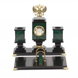 Письменный набор из малахита &amp;quot;Гербовый&amp;quot;