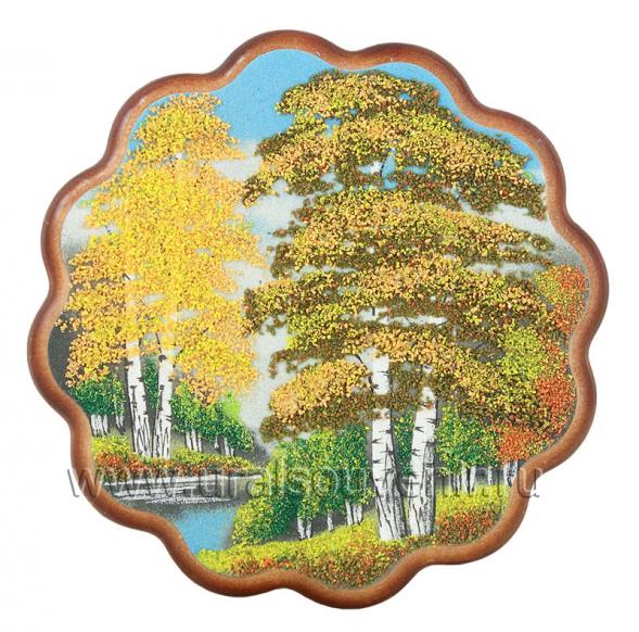 Панно круглое &amp;quot;Осень&amp;quot; 20х20 см каменная крошка 111066