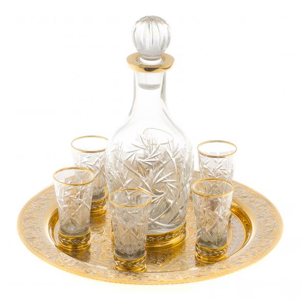 Водочный набор &amp;quot;Юбилейный&amp;quot; графин и 6 стопок на подносе 124157