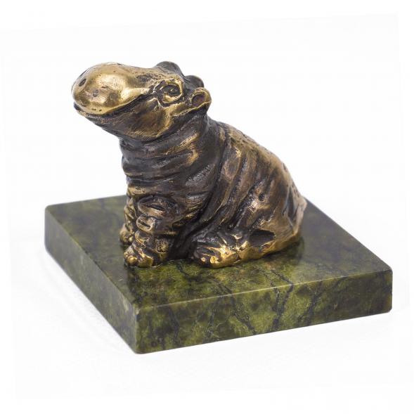 Статуэтка &amp;quot;Бегемот сидит&amp;quot; из бронзы и змеевика 117936