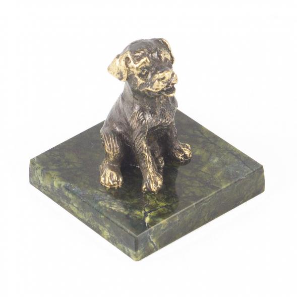 Статуэтка &amp;quot;Собачка средняя №6&amp;quot; из бронзы и змеевика 118759