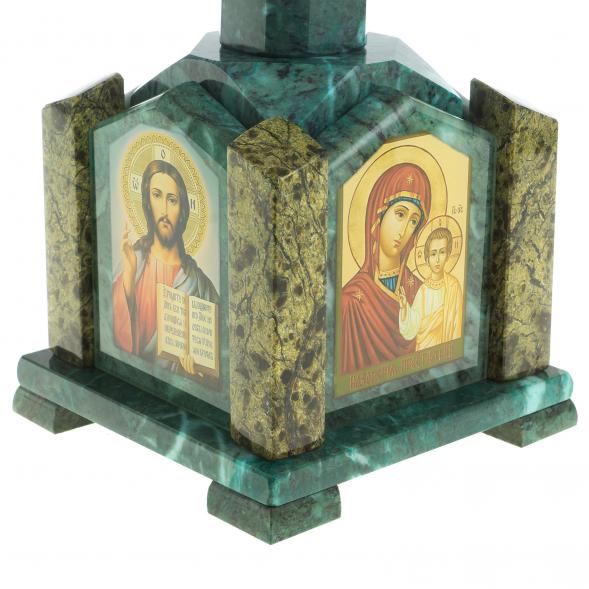 Шкатулка &amp;quot;Часовня&amp;quot; камень змеевик 14х14х24 см 122796