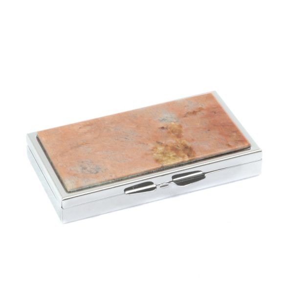 Таблетница на 7 отделений камень пегматит серебристая 127355