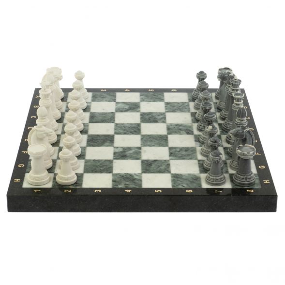 Шахматы &amp;quot;Стаунтон&amp;quot; доска 40х40 см мрамор / шабровский змеевик 129353