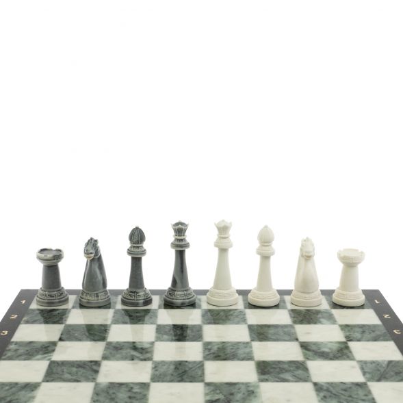 Шахматы &amp;quot;Стаунтон&amp;quot; доска 40х40 см мрамор / шабровский змеевик 129353