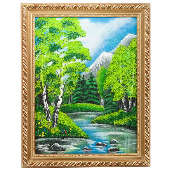 Картина &amp;quot;Летний пейзаж&amp;quot; багет 36х46 см, каменная крошка 111253