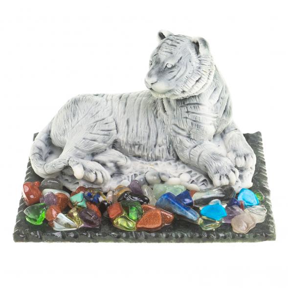 Сувенир &amp;quot;Тигр лежит&amp;quot; из змеевика и мрамолита 123796
