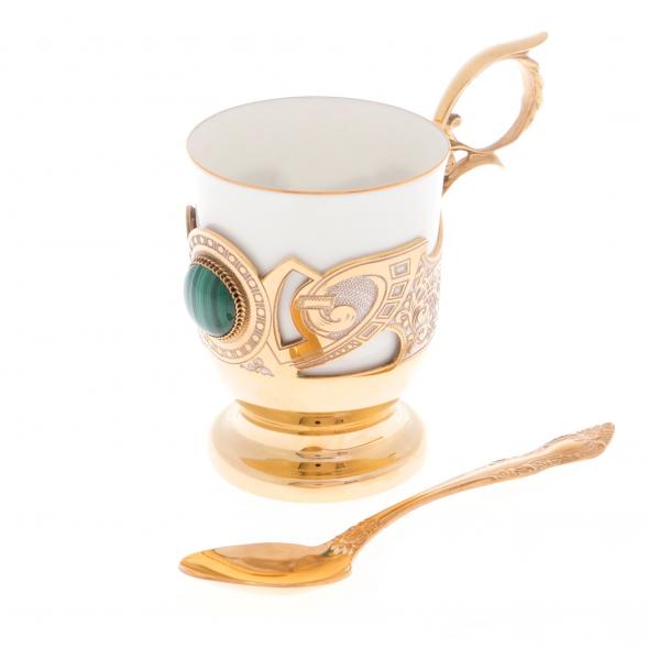 Чашка для кофе &amp;quot;Малахит&amp;quot; фарфор 170 мл в подарочной упаковке Златоуст 121908